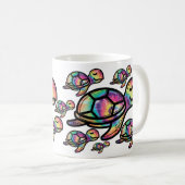 絞り染め鮮やかウミガメ コーヒーマグカップ (正面右)