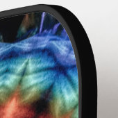 絞り染め鮮やか万華鏡のように千変万化するパターンレインボーマンダラ ピックルボールラケット (左詳細)