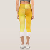 絞り染め黄水色芸術品を気取ったカラフルファンキー芸術 カプリレギンス (裏面)