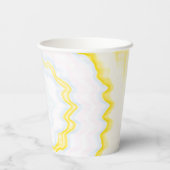 絞り染め黄色の渦巻きファンキー型レトロパターンパーティー 紙コップ (裏面)