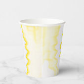 絞り染め黄色の渦巻きファンキー型レトロパターンパーティー 紙コップ (右)