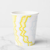 絞り染め黄色の渦巻きファンキー型レトロパターンパーティー 紙コップ (正面)