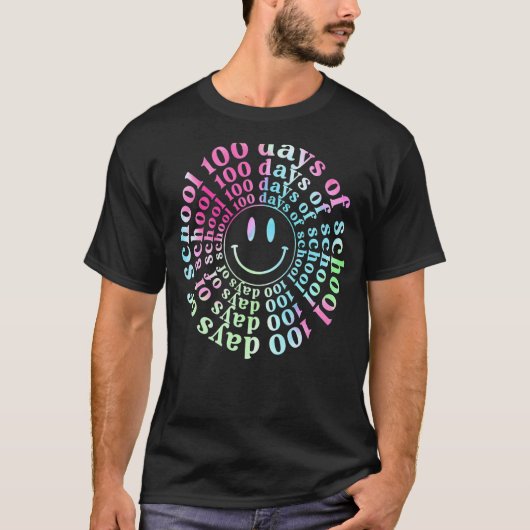 絞り染め100日の学校先生学生100番目D Tシャツ (正面)