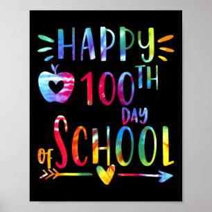 絞り染め100日の学校100日目の紅茶 ポスター