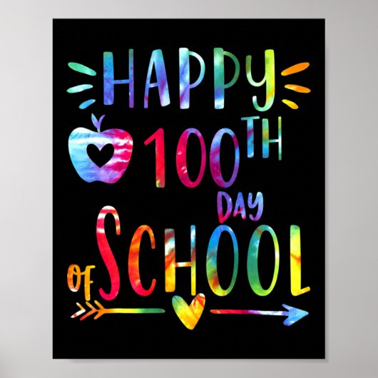 絞り染め100日の学校100日目の紅茶 ポスター (正面)