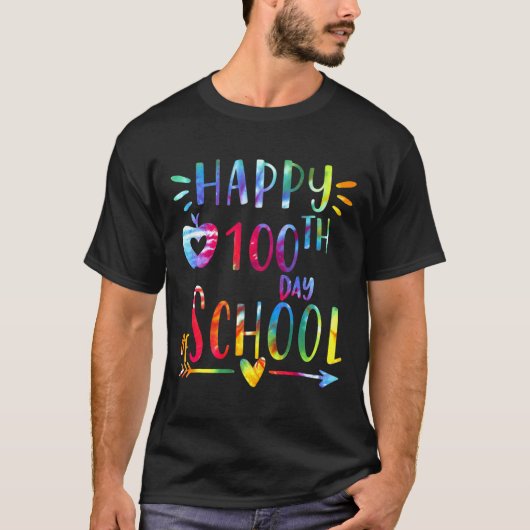 絞り染め100日の学校100日目の紅茶 Tシャツ (正面)