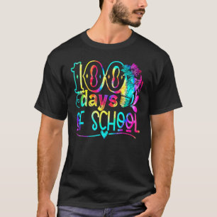 絞り染め100日明るい学生幸せ100日目 Tシャツ