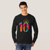 絞り染め10th誕生日ガールクラウン10歳Bday Tシャツ (正面フル)