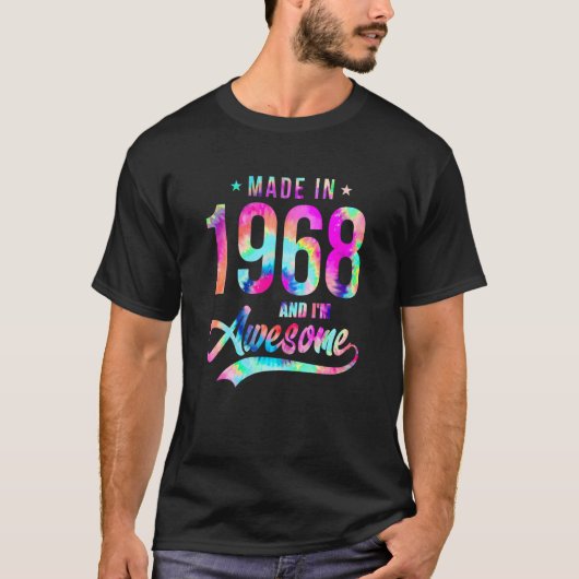 絞り染め1968年54歳素晴らし54歳 Tシャツ (正面)