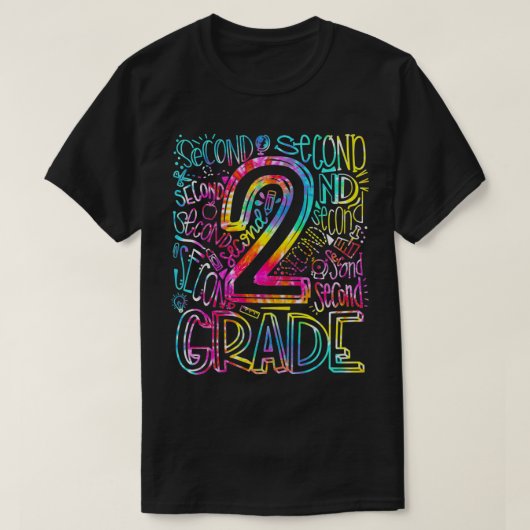 絞り染め2級タイポグラフィチーム2級ティー Tシャツ (デザイン正面)