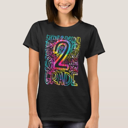 絞り染め2級タイポグラフィチーム2級ティー Tシャツ (正面)