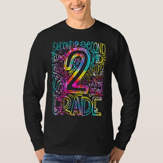 絞り染め2級タイポグラフィチーム2級ティー Tシャツ (正面)