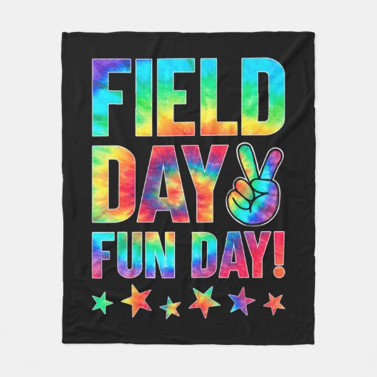 絞り染め2022先生Sのフィールドの日 フリースブランケット (正面)