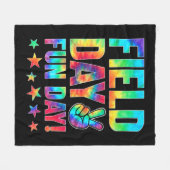 絞り染め2022先生Sのフィールドの日 フリースブランケット (正面(横))