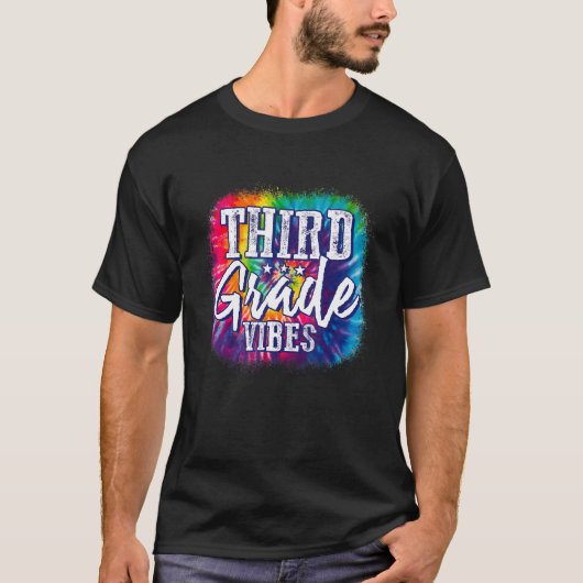 絞り染め3年生のVibes学校に戻る最初の日 Tシャツ (正面)