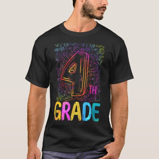 絞り染め4年生4年生先生戻るSc Tシャツ (正面)