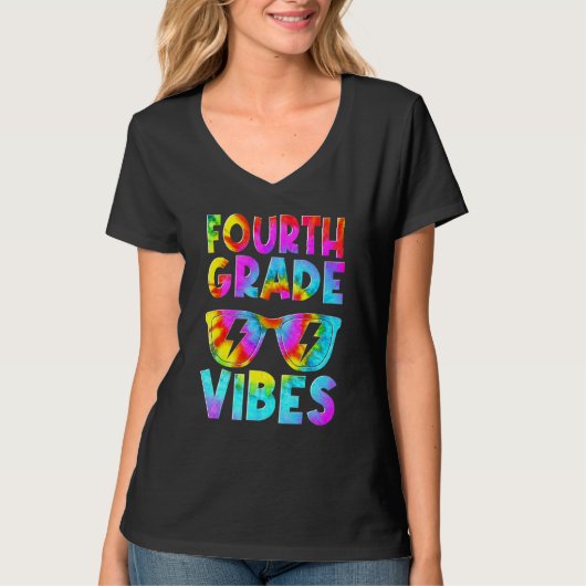 絞り染め4年生Vibes先生学生の戻る Tシャツ (正面)