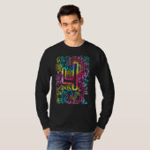 絞り染め4級タイポグラフィチーム4級ティー Tシャツ (正面フル)