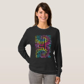 絞り染め4級タイポグラフィチーム4級ティー Tシャツ (正面フル)