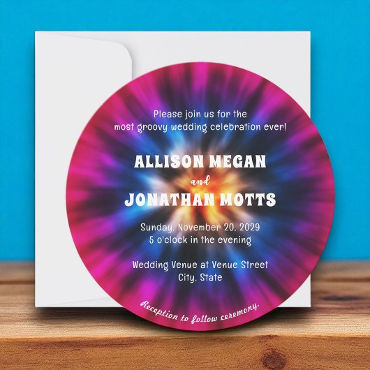 絞り染め60s 70sレトロ結婚式招待状 招待状