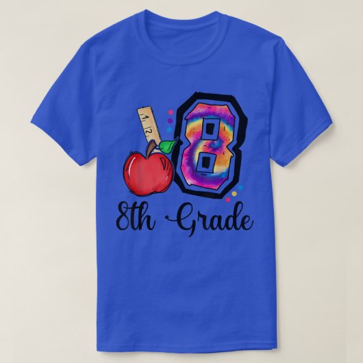 絞り染め8級適合新学期先生  Tシャツ (デザイン正面)