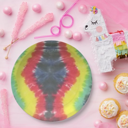 絞り染め9枚のインチの紙皿のラスタ ペーパープレート (パーティー)