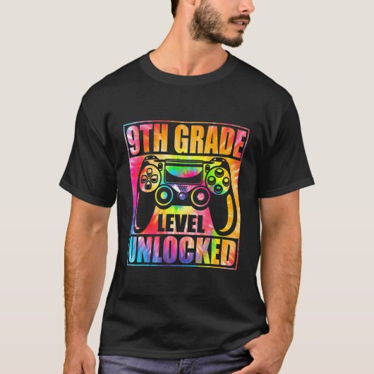 絞り染め9等級解除ビデオゲームバックT Tシャツ (正面)