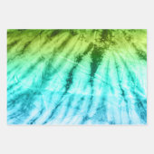 絞り染め、グラデーションブルー、およびパカラフルーム ラッピングペーパーシート (正面2)