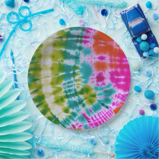 絞り染め ペーパープレート (パーティー)