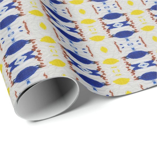 絞り染め:絞り、マルーンアイボリーろうけつ染め ラッピングペーパー (ロールコーナー)