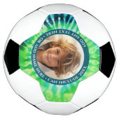 絞り染め- 1枚の写真 – カスタム文字 – 緑の青 サッカーボール (回転)