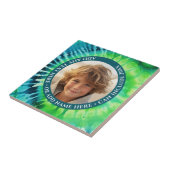 絞り染め- 1枚の写真 – カスタム文字 – 緑の青 タイル (側面)