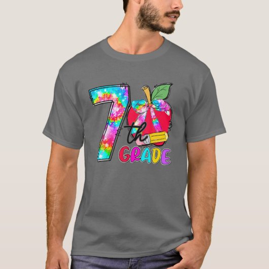 絞り染めApple 7年生の先生Scに戻る Tシャツ (正面)