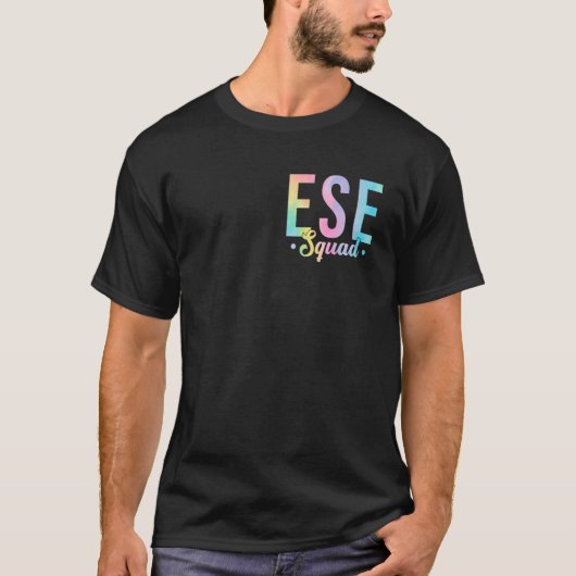 絞り染めEseスクワッドチーム先生評価バックT Tシャツ (正面)