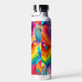 絞り染めGroovyハートカラフルオレンジ、赤、緑 ウォーターボトル (右面)