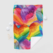 絞り染めGroovyハートカラフルオレンジ、赤、緑 ゴルフタオル (インサイチュ)