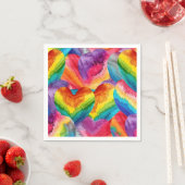 絞り染めGroovyハートカラフルオレンジ、赤、緑 スタンダードカクテルナプキン (インサイチュ)