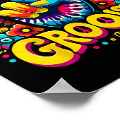 絞り染めGroovy Peace Sign Hippie ポスター (角)