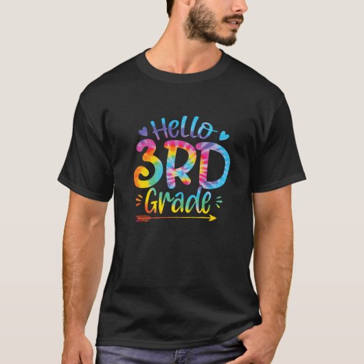 絞り染めHello Third Grade Team 3Grade Back to S Tシャツ (正面)