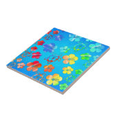 絞り染めHonuおよびハイビスカス タイル (側面)