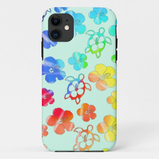 絞り染めHonuおよびハイビスカス Case-Mate iPhoneケース (裏面)