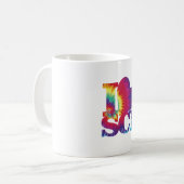 絞り染めI愛科学のマグ コーヒーマグカップ (正面左)