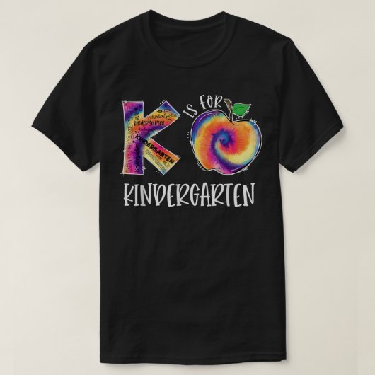 絞り染めKは幼稚園先生バック Tシャツ (デザイン正面)