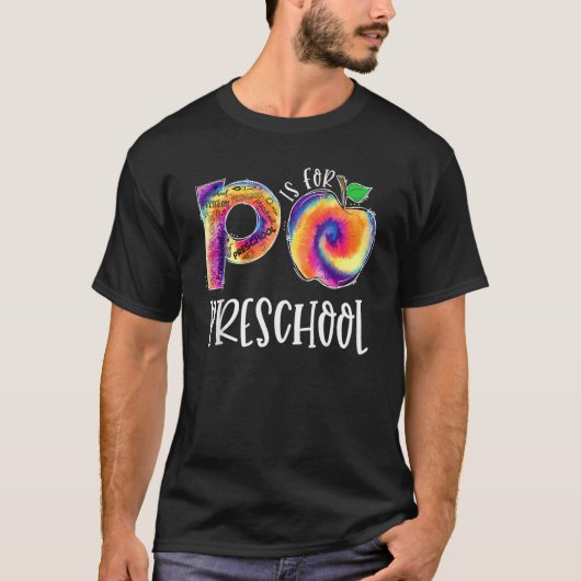 絞り染めPは就学前の先生に戻る Tシャツ (正面)