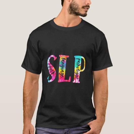 絞り染めSlp言語病理学者音声 Tシャツ (正面)