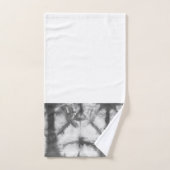 絞り白黒絞り染め型浴用タオル バスタオルセット (ハンドタオル)