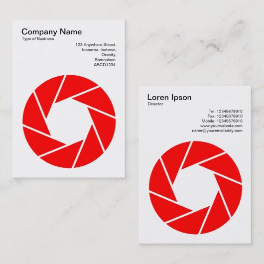 絞り記号 – 赤 名刺 (正面/裏面)