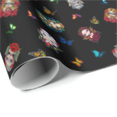 絞首刑の妖精と蝶（黒） ラッピングペーパー (ロールコーナー)