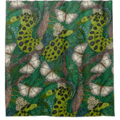 絡まった森の緑 シャワーカーテン (正面)