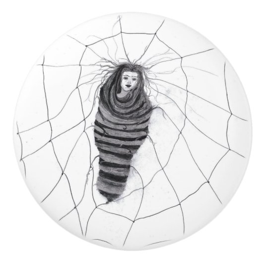 「絡まった」 セラミックノブ (正面)